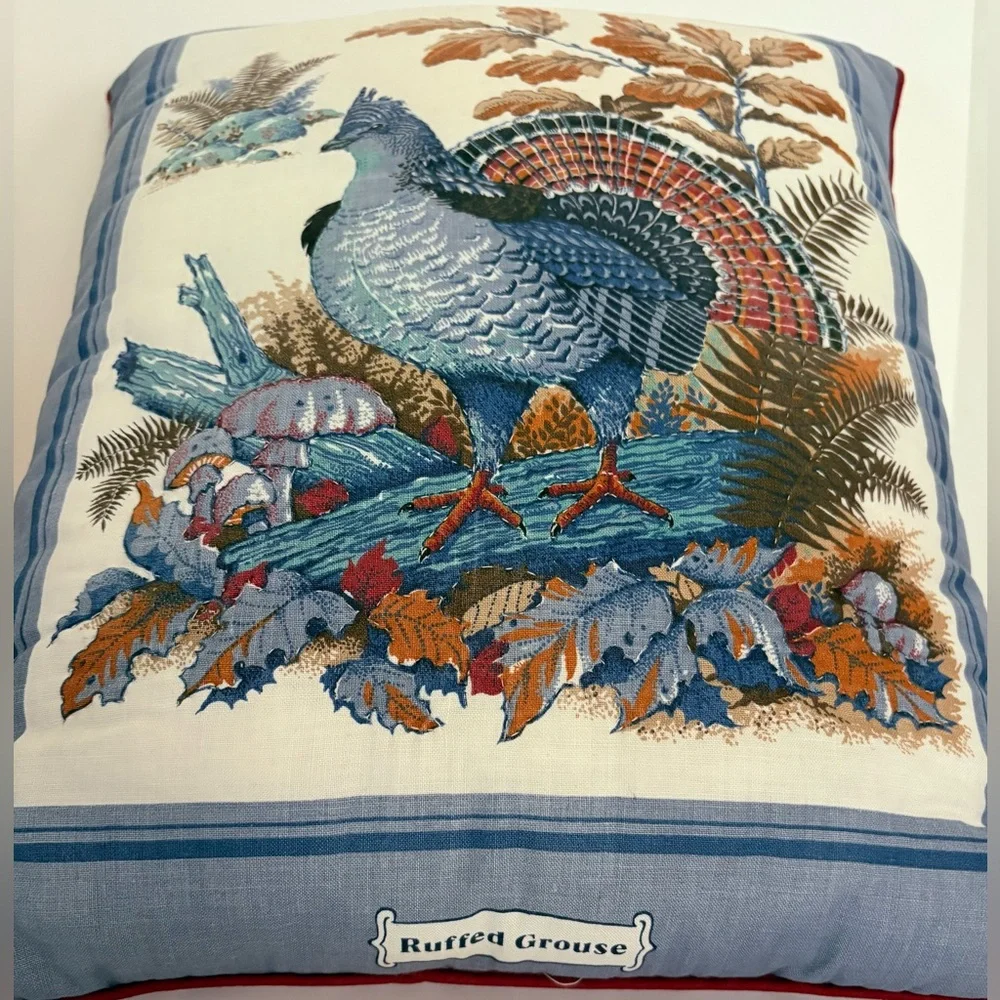 Ruffed Grouse Decorative embroidered/ Printed graphics Throw Pillow